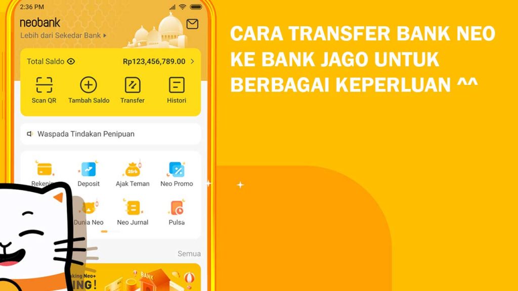 cara transfer bank neo ke bank jago