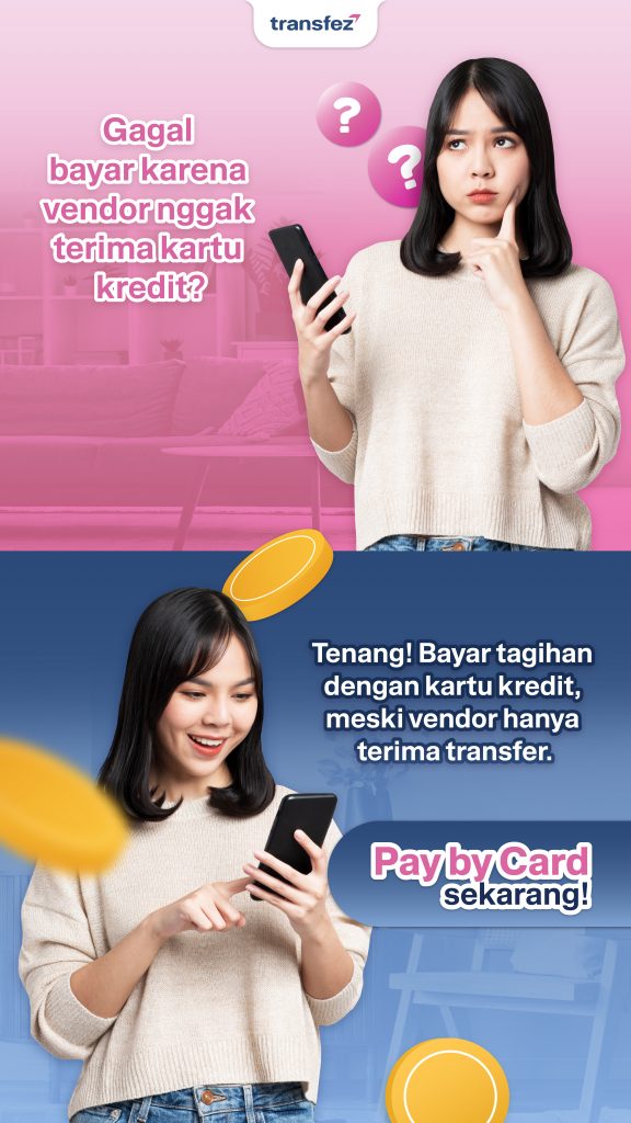Bayar vendor dengan kartu kredit hanya di Transfez