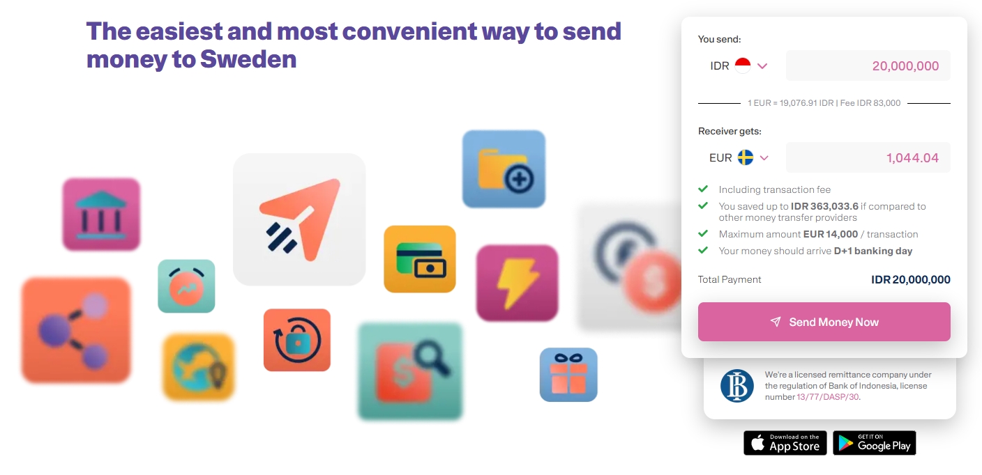 Send Money From Indonesia to Sweden