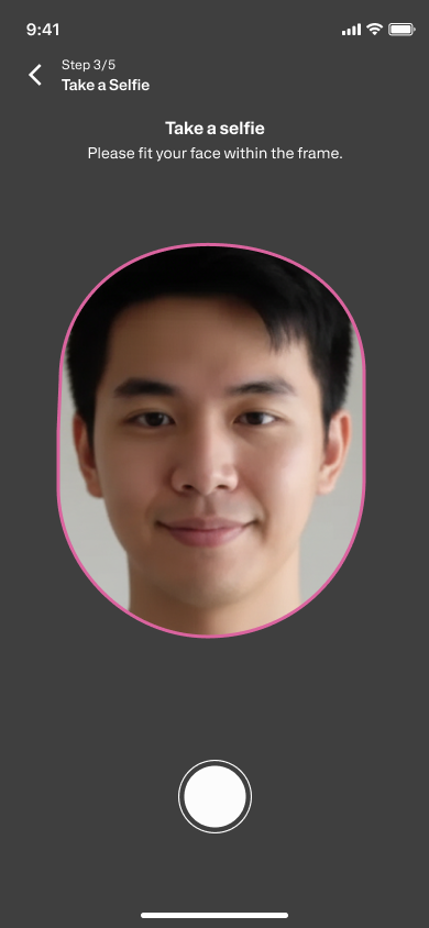 Transfez Singapore KYC (Identity Verification) Guide 5 Transfez Singapore KYC (Identity Verification) Guide - 04 Camera Open Selfie eng