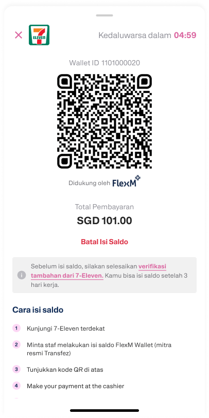 Tutorial Top Up (Isi Saldo) Aplikasi Transfez Singapura - 04 Jika Memilih Top Up di 711