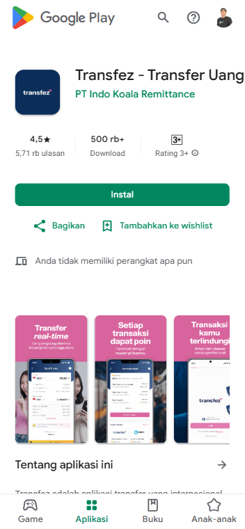 Tutorial Registrasi Aplikasi Transfez Singapura 2 Download Aplikasi Transfez