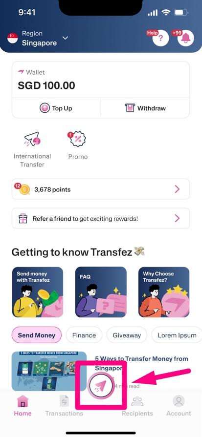 Tutorial Send Money from Singapore to Indonesia Use Transfez App 2 Tutorial How to Send Money to Indonesia from Singapore