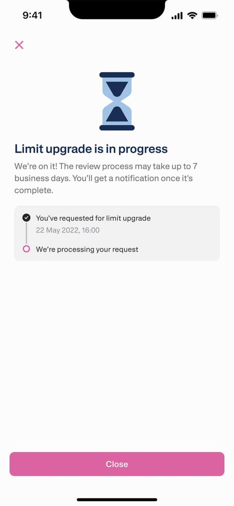 Upgrade Limit per Transfer EN - Step 6