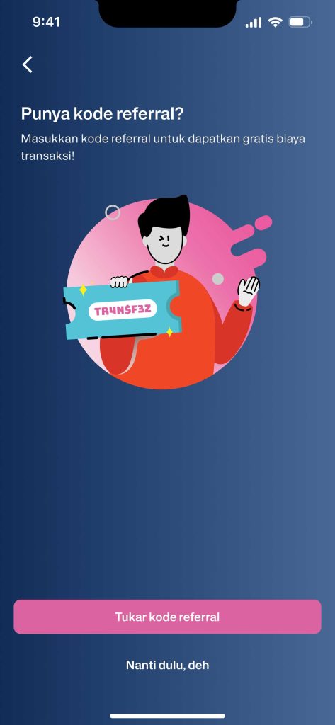 Tutorial Registrasi Aplikasi Transfez Singapura 7 Masukkan Kode Referral (Opsional)