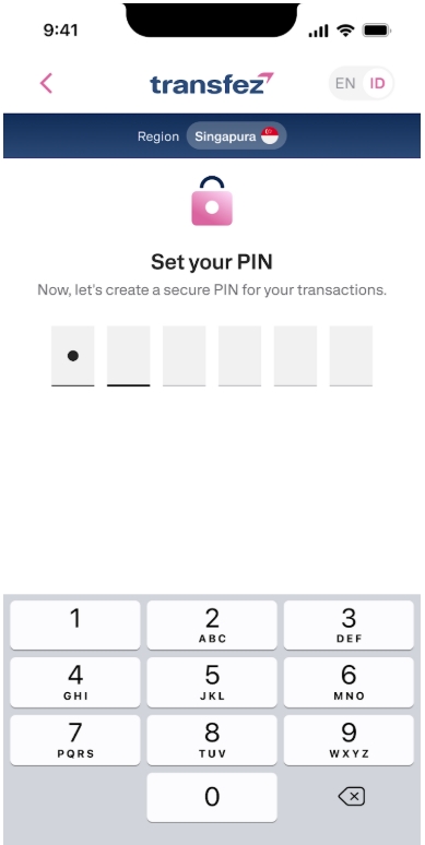 Create pin Transfez on WhatsApp