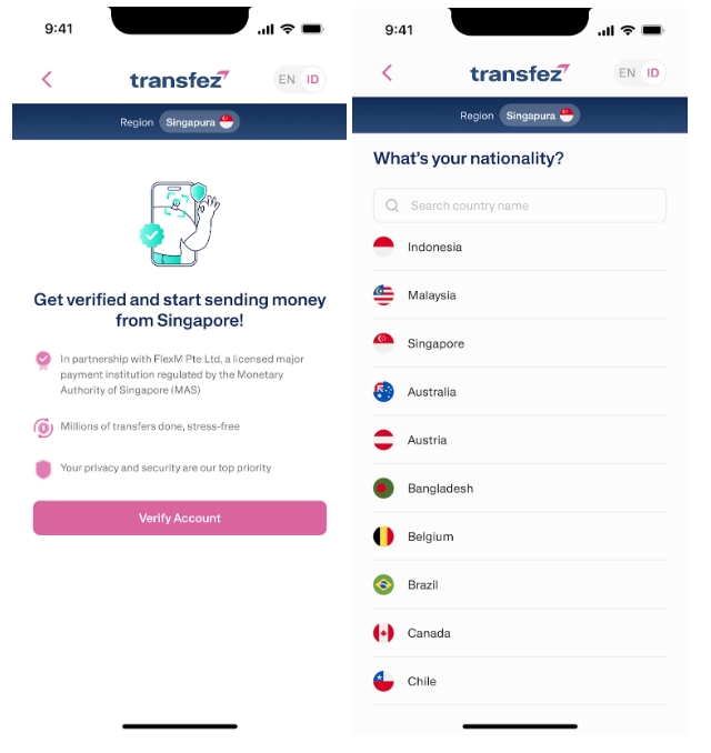 Pilih Kewarganegaarn Verifikasi Transfez on WhatsApp