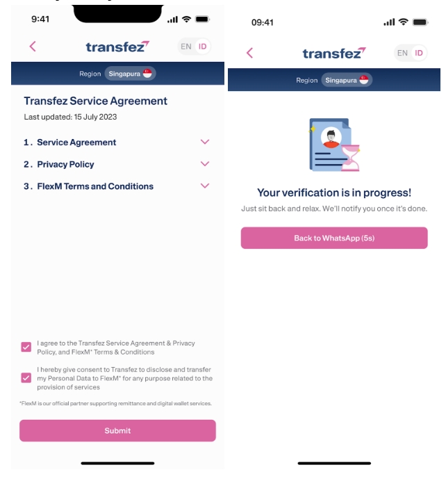 Service Agreement, Privacy Policy, dan FlezM Term and Condition