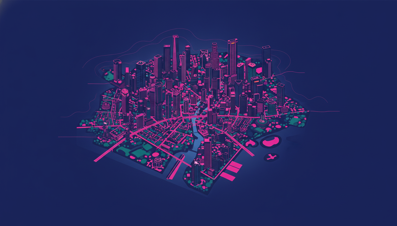 Aerial view of Singapore's modern cityscape showing different districts and neighborhoods