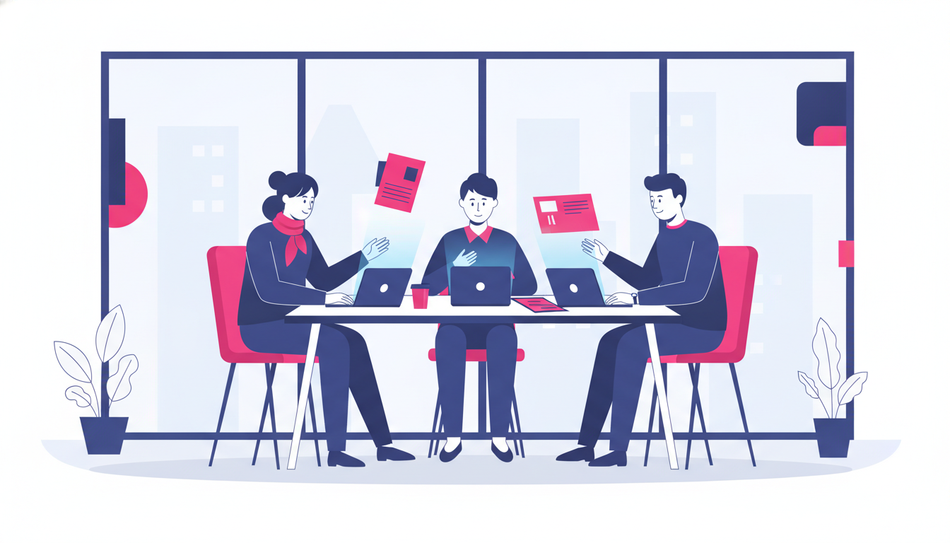 Why Work in Japan: Top Reasons to Build Your Career There 3 a team of Japanese and foreign coworkers collaborating around a table with laptops and documents in a bright modern office